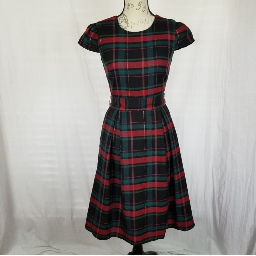 Gibson Hi Sugarplum Plaid Holiday Dress